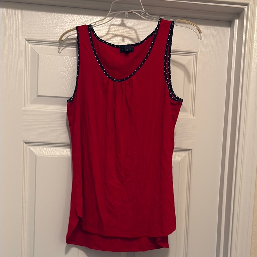 The Limited Red Fitted Sleeveless Tank Top